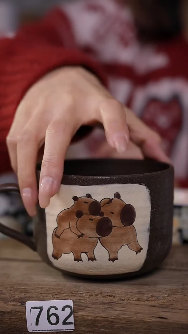 【闪购商品】瓷片喵喵设计师款卡皮巴拉/咖啡杯