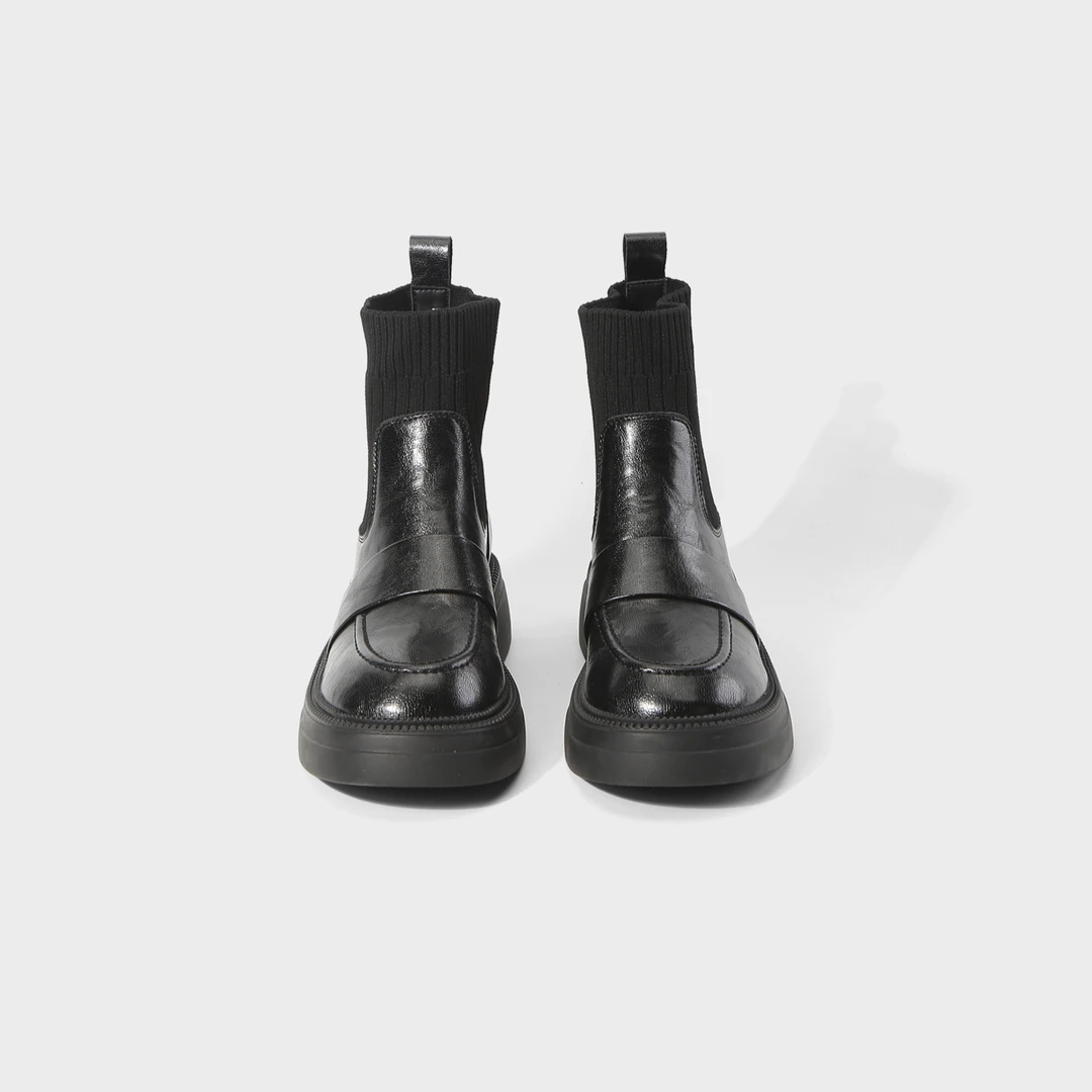 清仓！跟高:4cm/34-39弹力短靴女真皮针织靴子瘦瘦靴 HT568-C628