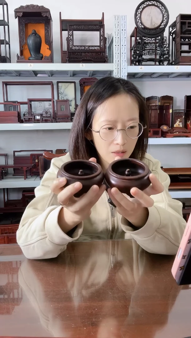 风车木（黑檀木）三角香炉微瑕2个20