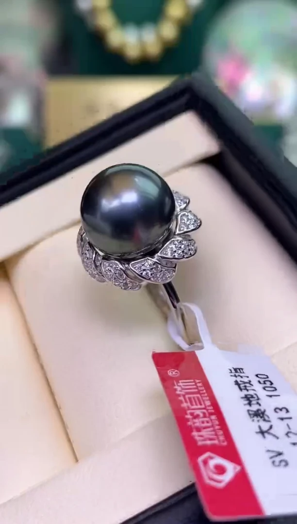 海水珍珠银S925镶嵌手绳12-13