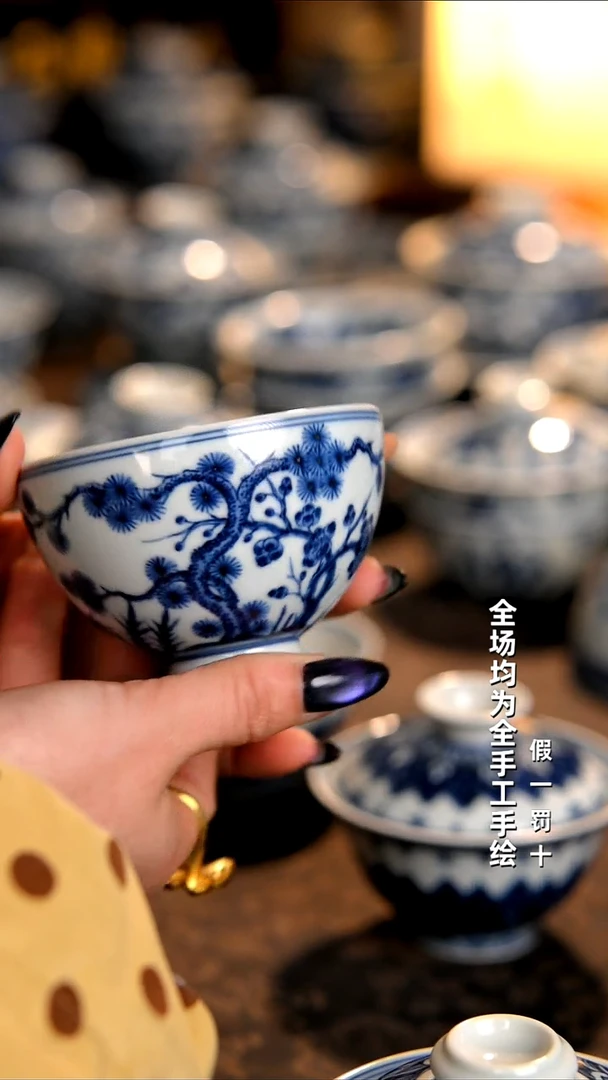 景德镇全手工手绘柴窑茶器福利