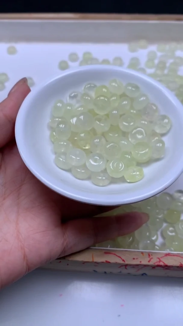 未镶嵌散珠碧玺E728 浅黄碧玺大算盘6*10mm10颗6.8元