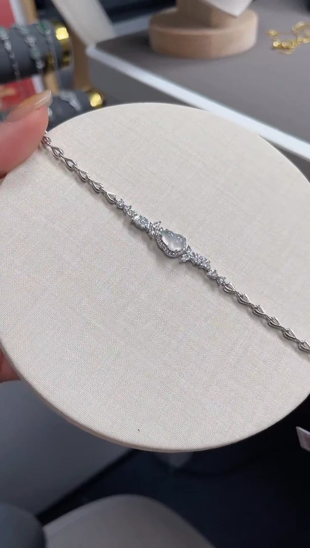 银S925镶嵌手链翡翠1111111