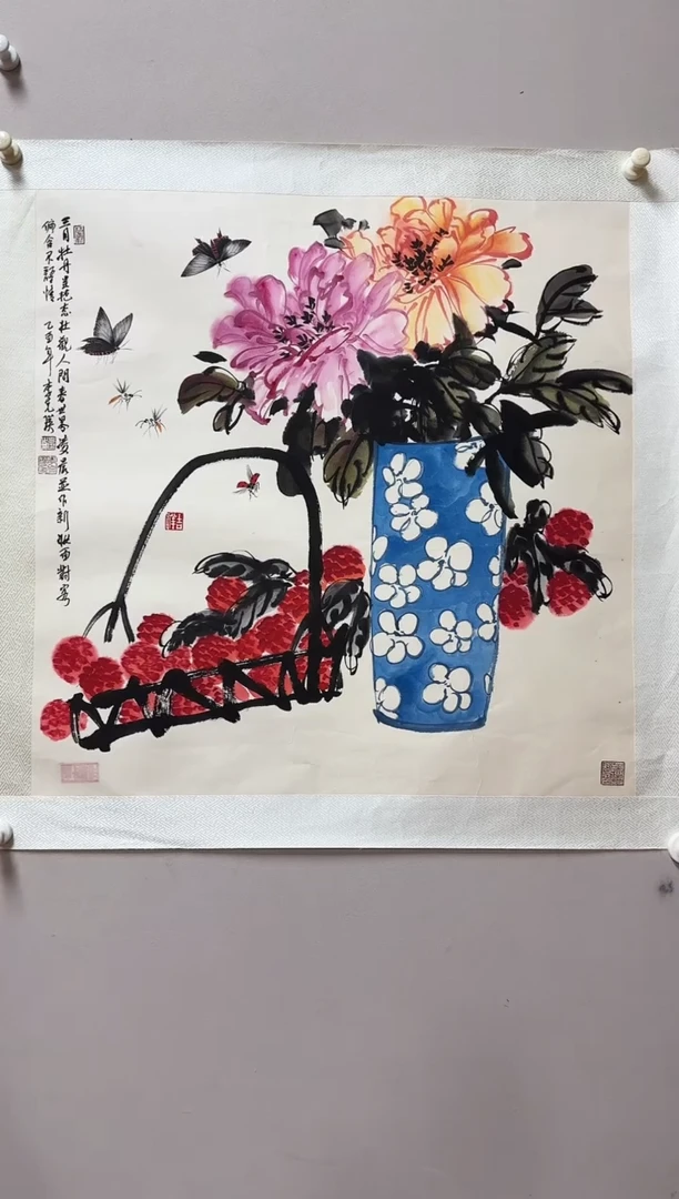 国画李克瑛-国画草虫5平尺