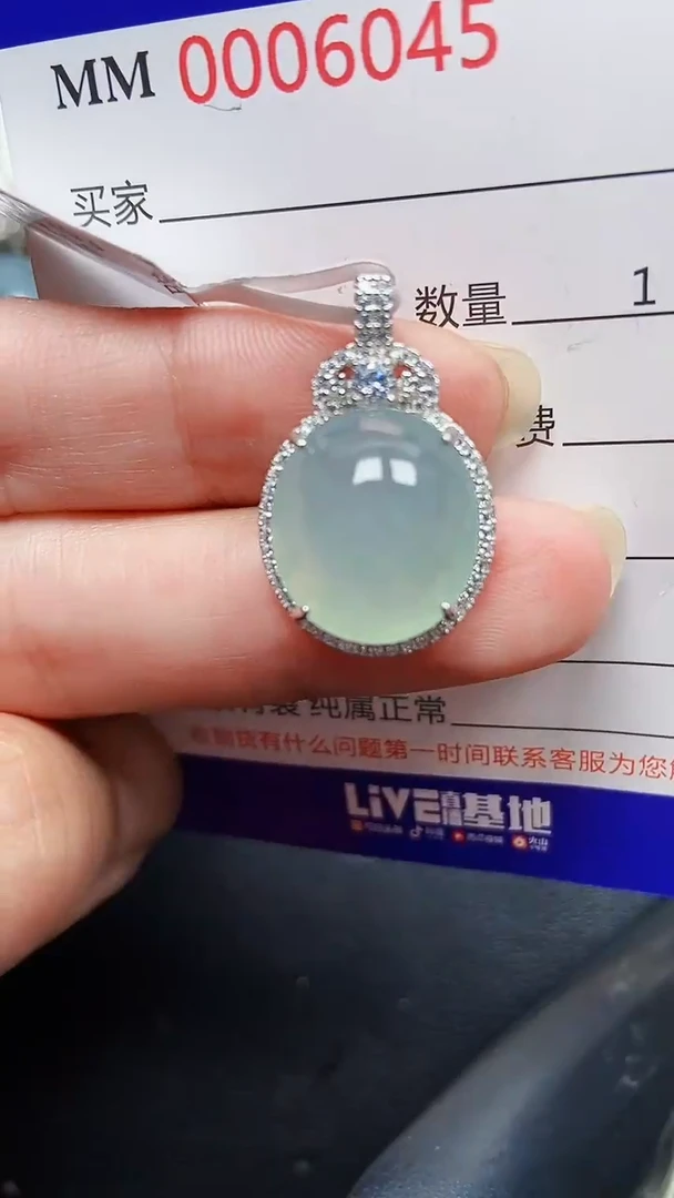 颈饰银S925镶嵌翡翠6045