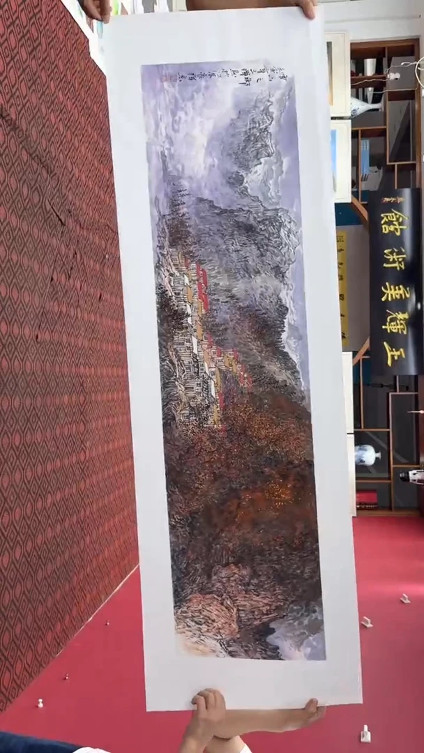 国画绘画国画山水花鸟4平尺