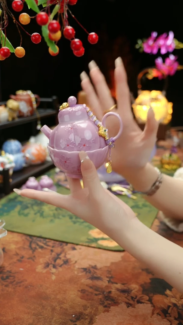 【闪购商品】紫色南瓜壶+主人杯+滴流