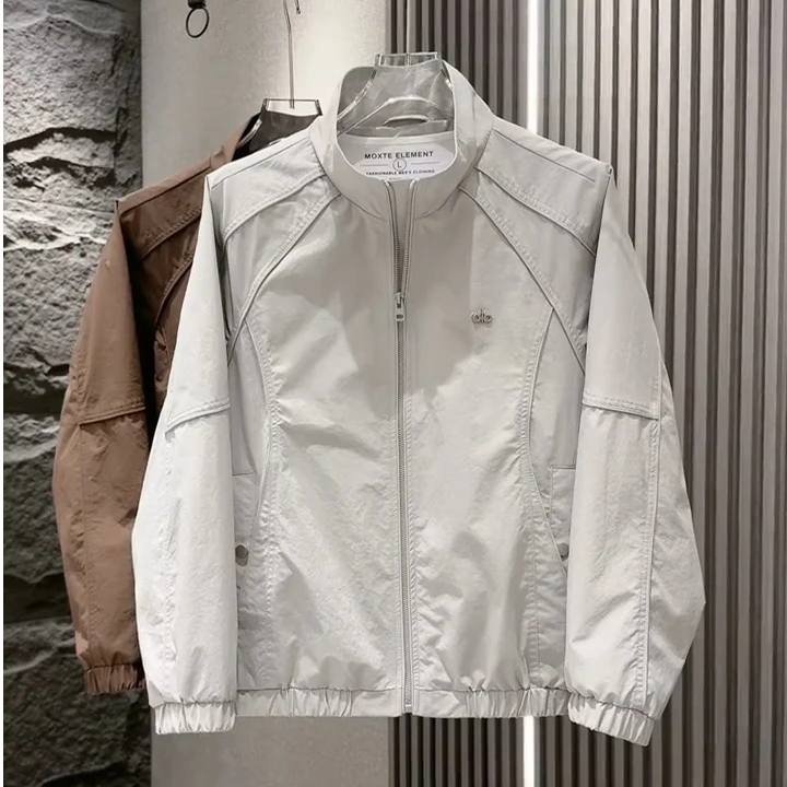 2025秋季新款时尚拼接户外防风保暖立领休闲外套宽松大码显瘦夹克