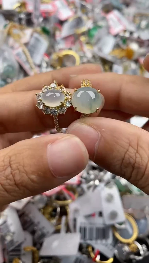 银S925镶嵌戒指翡翠333              1