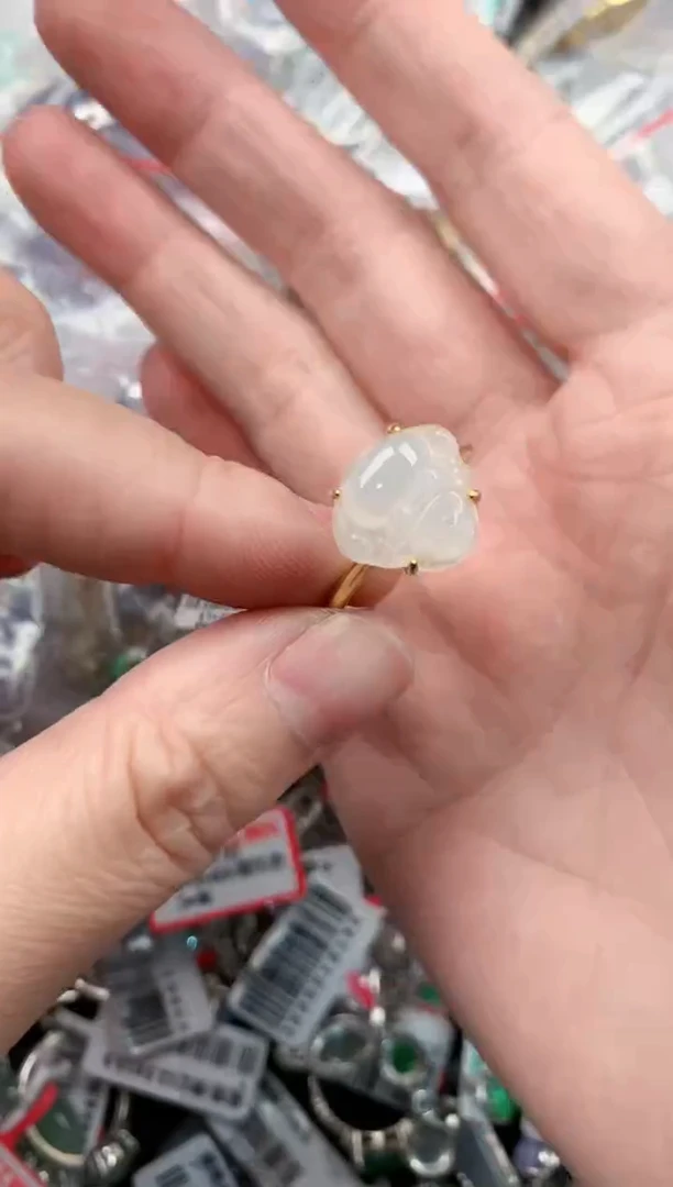 银S925镶嵌戒指翡翠10         9