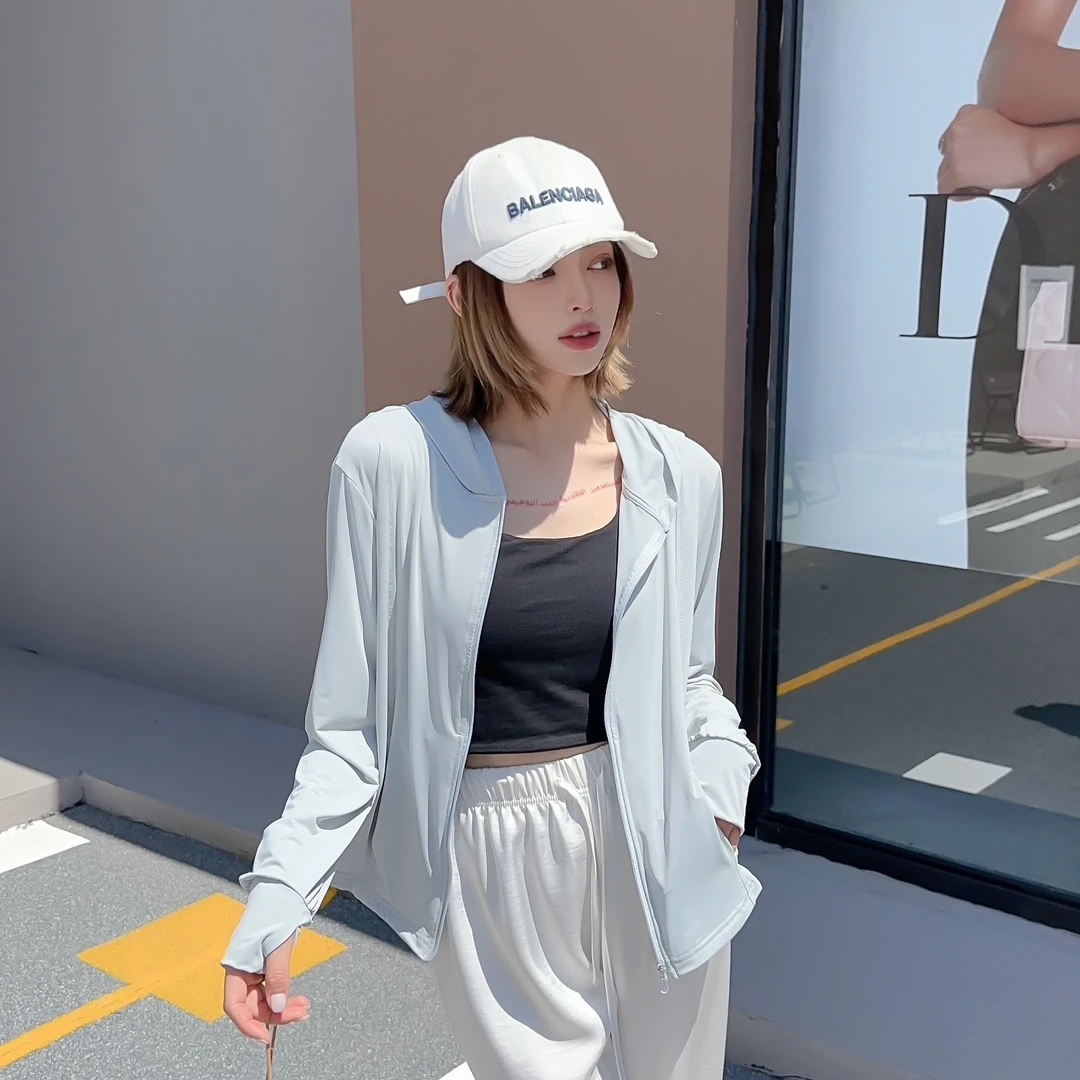 春夏新款防晒时尚修身百搭休闲连帽夏季透气薄款4133-1