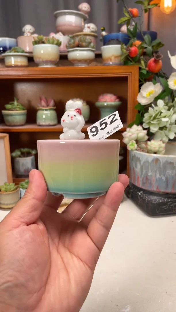 瓷片满****意952知木小芳花盆