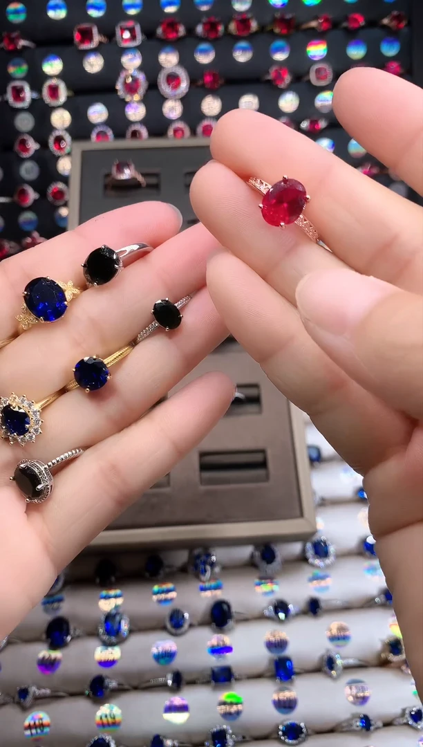 【闪购商品】红宝石戒指银S925镶嵌玫瑰金8.10