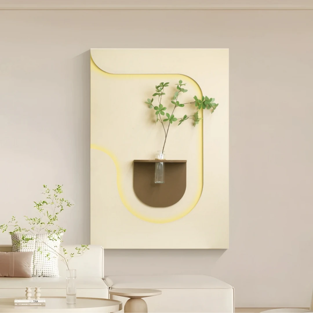 B砂岩立体实物绿植LED灯画 入户玄关客厅书房装饰画水培绿植80120