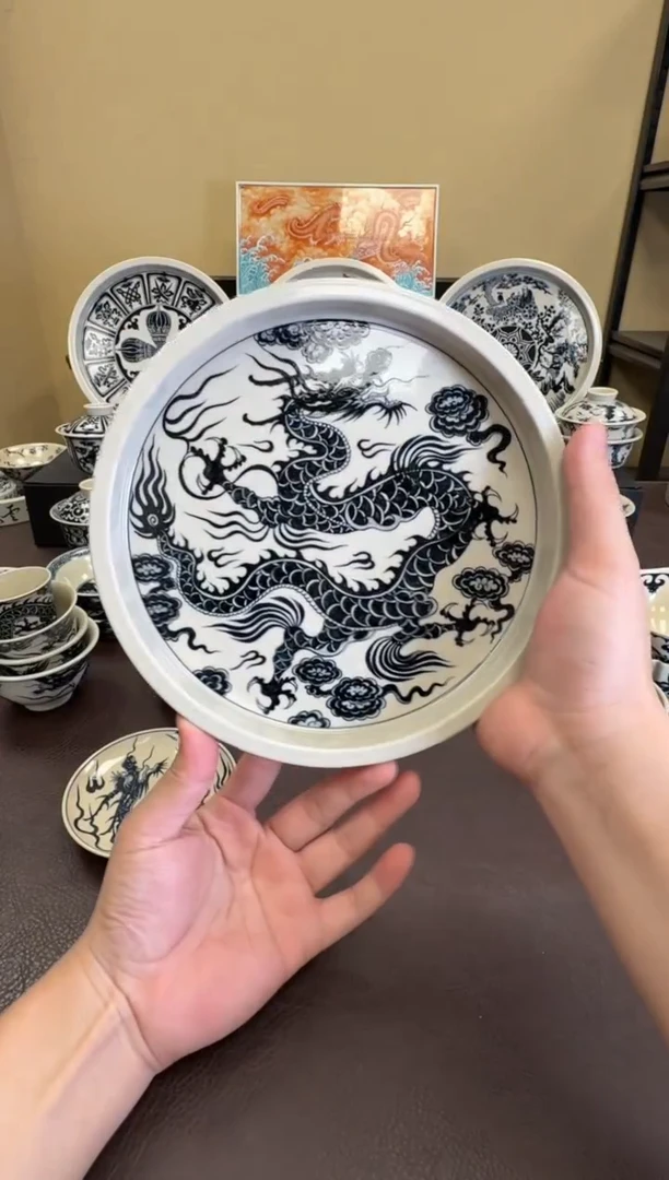 二号釉1351龙纹壶承二号釉