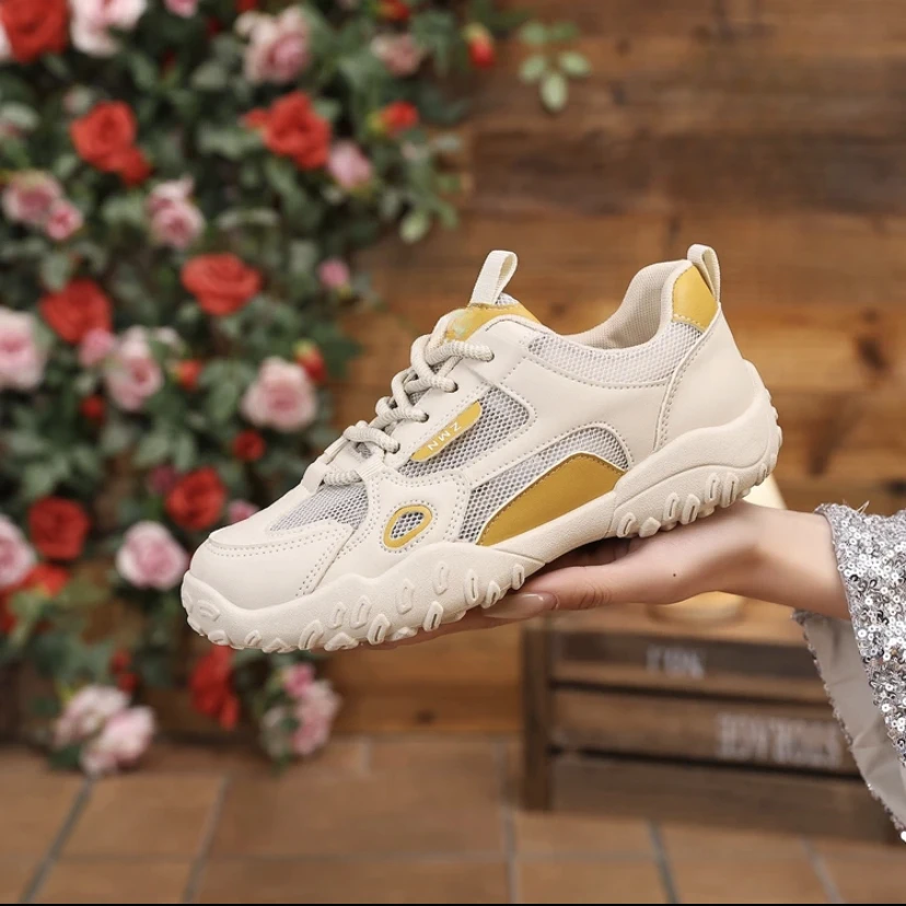 真皮2025新款欧若风厚底软底夏季百搭时尚网鞋运动鞋爆款休闲女鞋