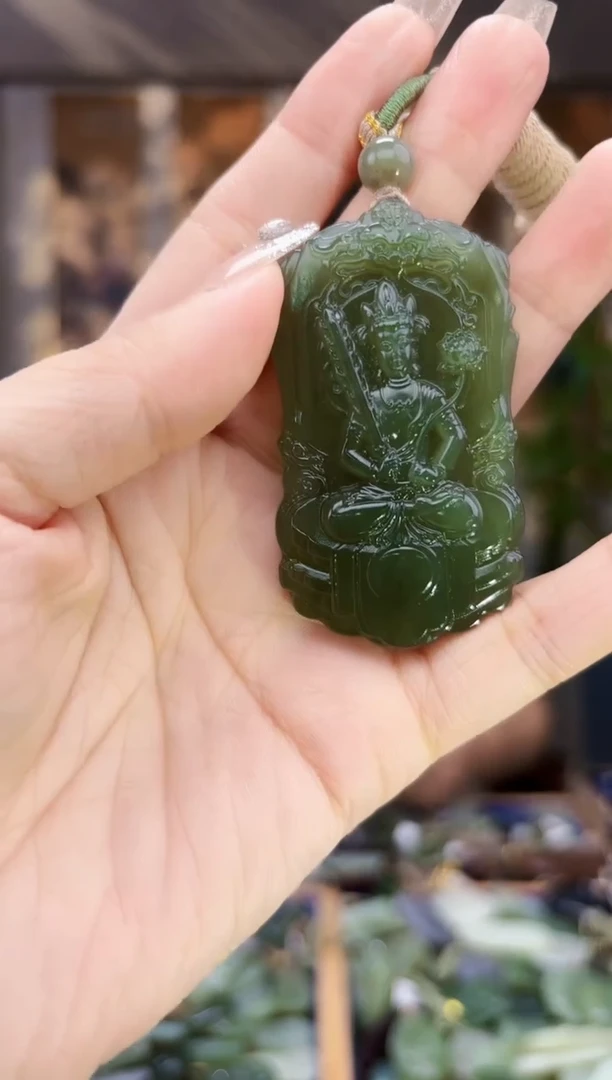 和田玉未镶嵌挂件拍一发一