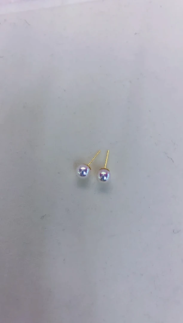 18K金镶嵌海水珍珠饰品5-6素钉定制