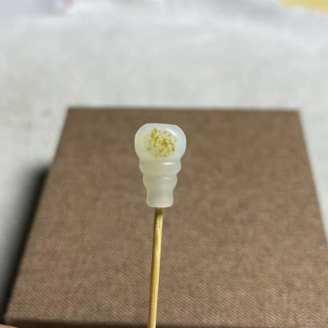 天然新疆和田玉白玉三通佛头配饰文玩配饰一体三通DIY珠链配饰