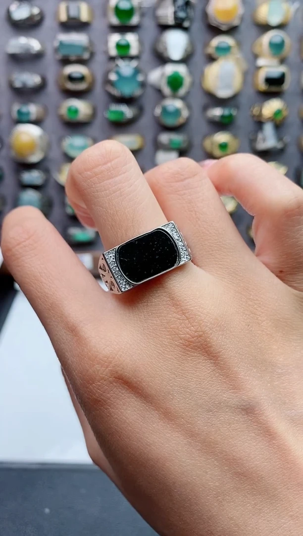 未镶嵌戒指翡翠天然翡翠男戒