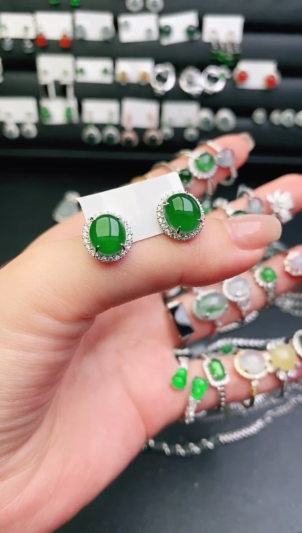 银S925镶嵌戒指翡翠0