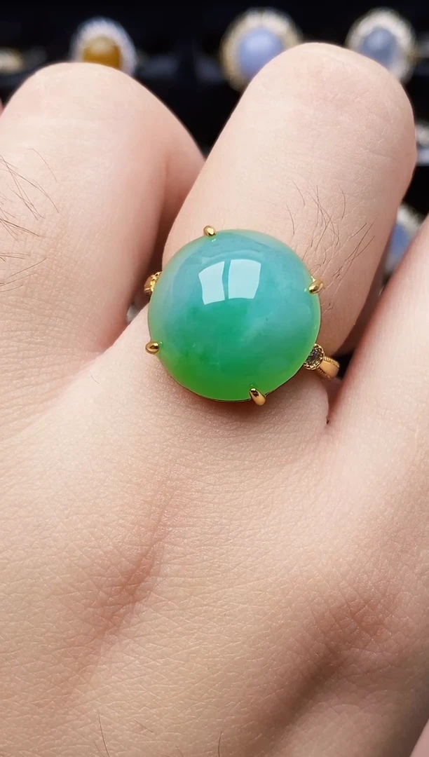 银S925镶嵌戒指翡翠7067