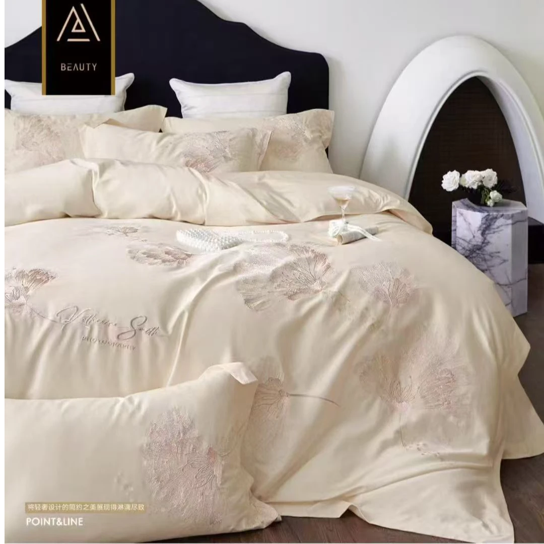 180高支澳棉全棉长绒棉床上四件套刺绣纯棉床单款简约轻奢双面