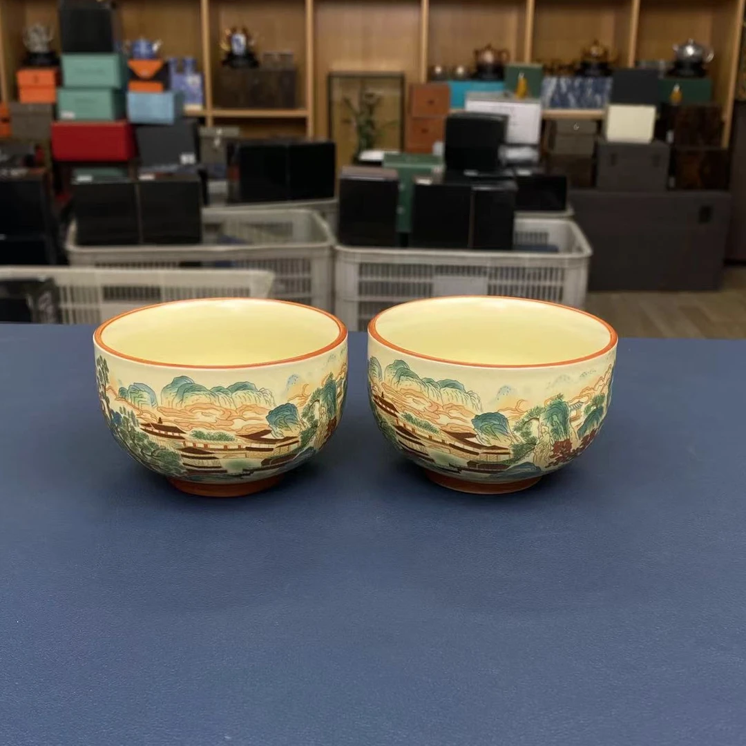 【闪购商品】山水铜钱杯对杯@@ZHTJ027