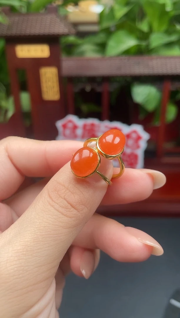 银S925镶嵌南红玛瑙戒指F157多样性发其一