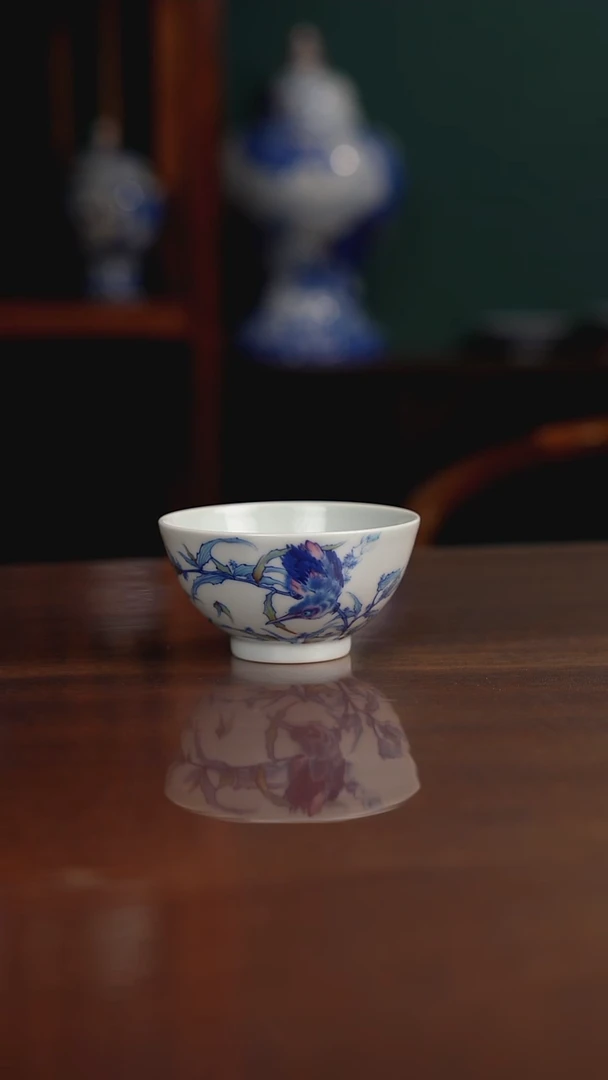空山明月 新斗彩 单翠