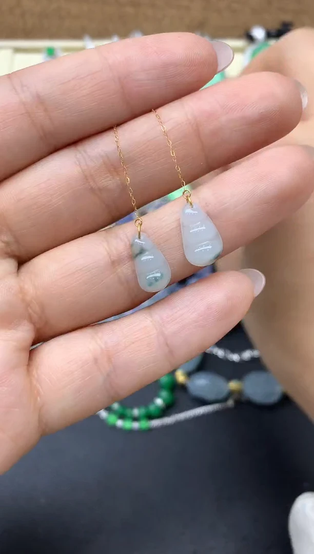 【闪购商品】翡翠耳饰18K金镶嵌16-中国好珍宝