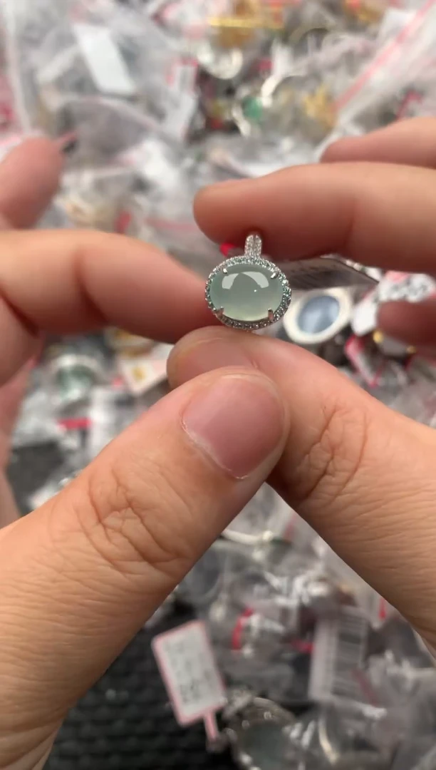 银S925镶嵌戒指翡翠444444   8