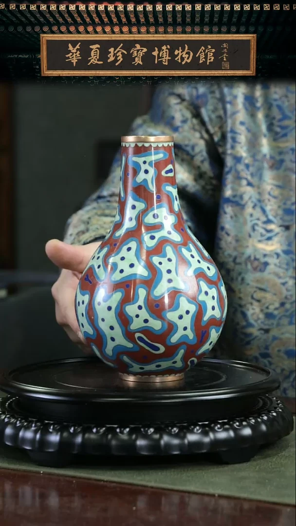 【闪购商品】非遗 景泰蓝赏瓶 印象派 红2