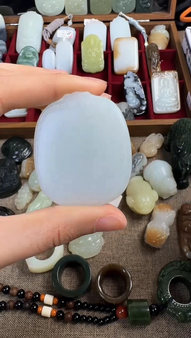 【闪购商品】和田玉挂件未镶嵌白玉无事牌