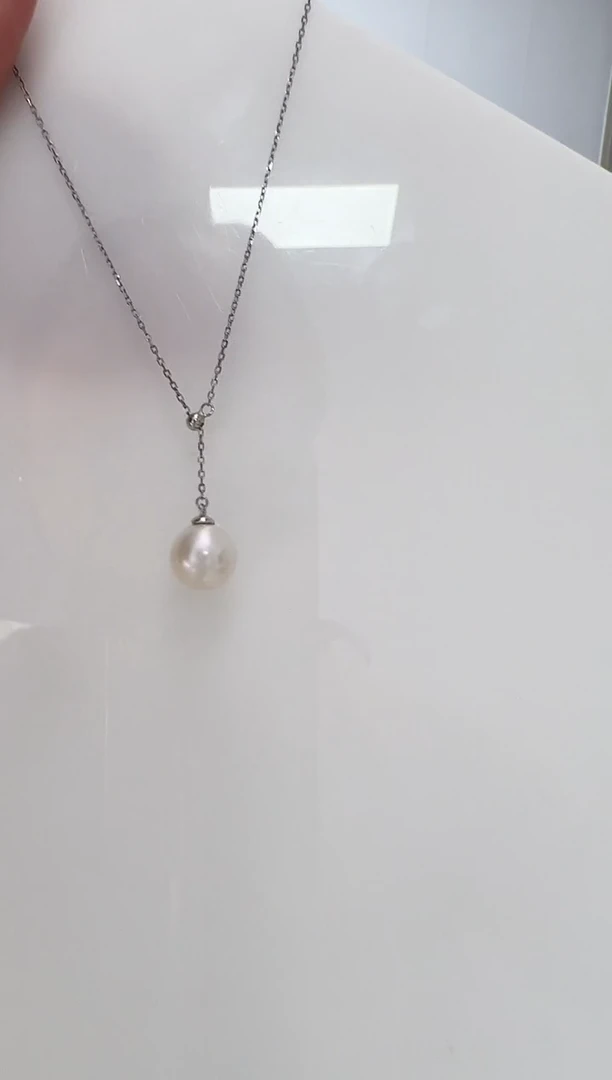 【闪购商品】淡水珍珠DA银S925镶嵌白珠Y链 A1324