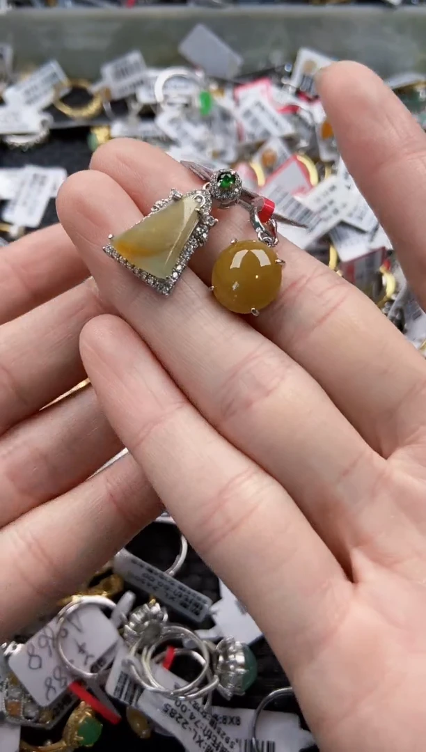 翡翠戒指银S925镶嵌6666----3