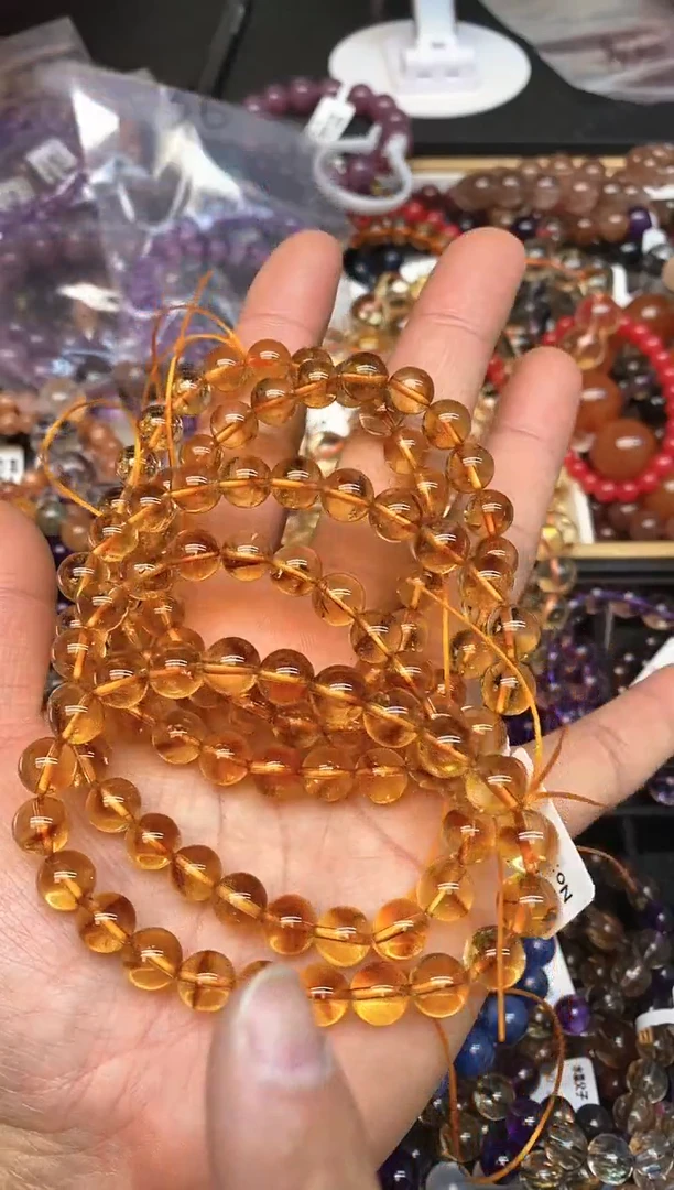 【闪购商品】水晶手链未镶嵌b28 黄塔晶8mm