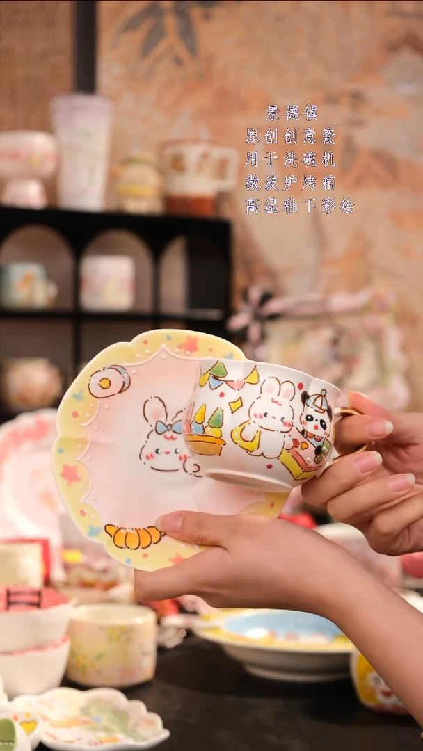 摆件景德镇手工手绘设计师款