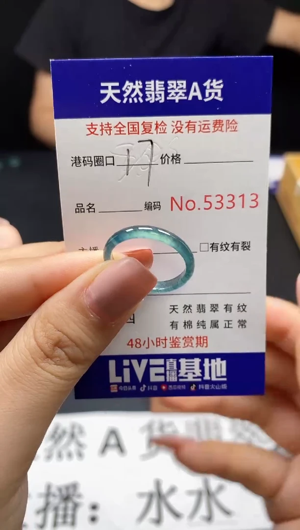翡翠戒指未镶嵌天然翡翠戒圈3313