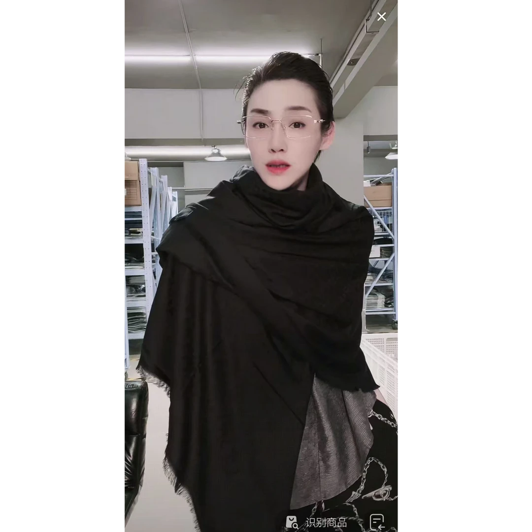 出口意大利的 超大块 三色围巾 花边 WJ0140