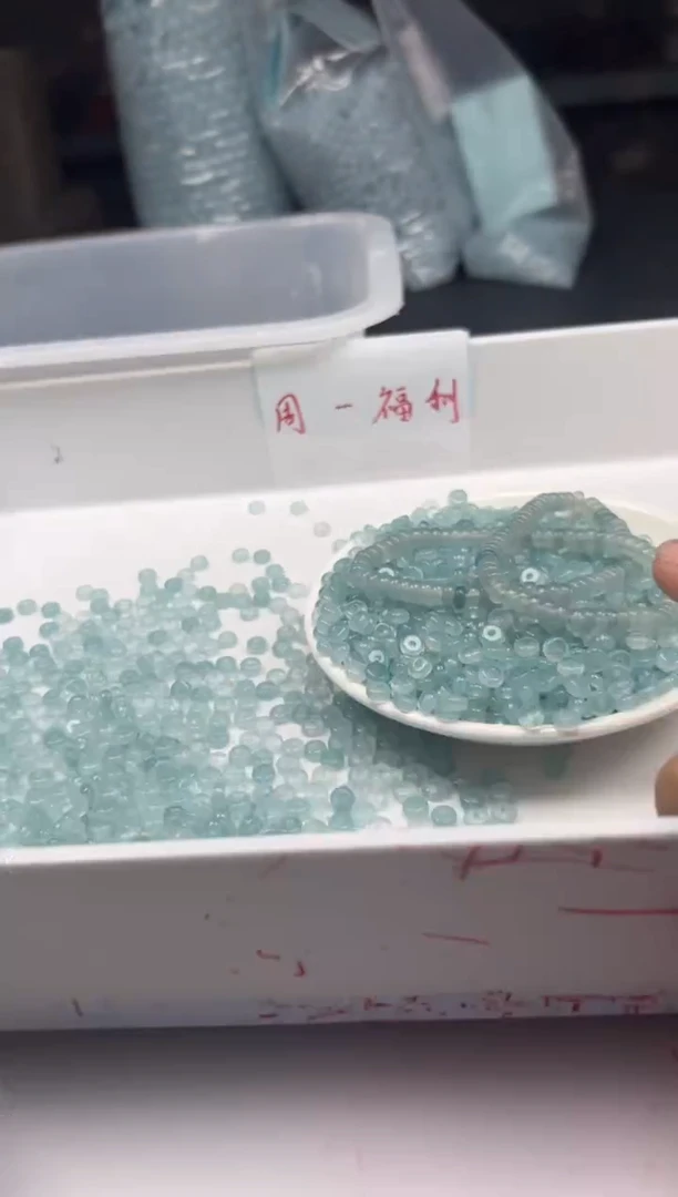 玛瑙/玉髓颈饰未镶嵌w803冰川蓝*海蓝宝算盘6*3mm*40颗