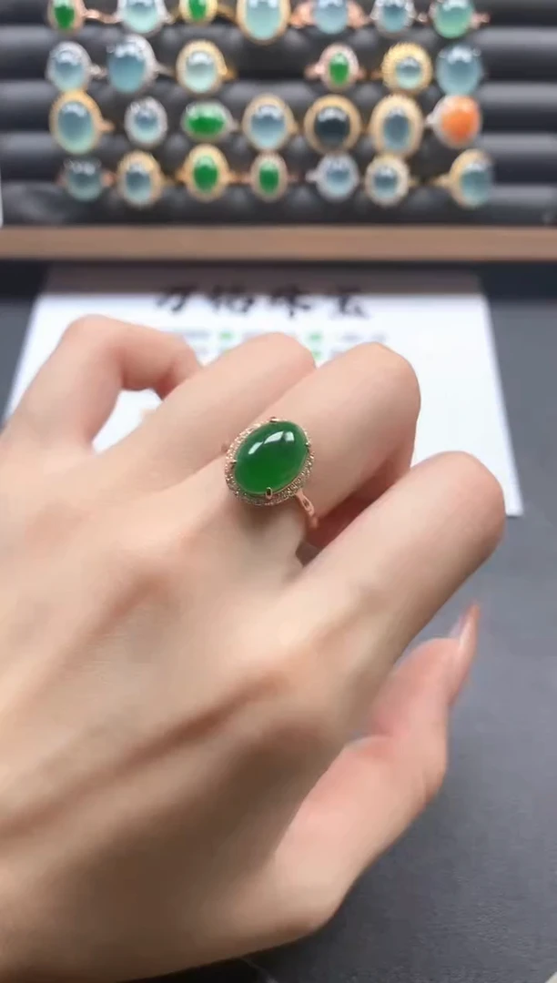 银S925镶嵌戒指翡翠51151