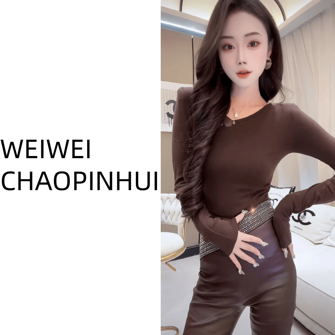 意模【薇薇高端欧货】秋季不规则气质辣妹不规则斜肩上衣--31070660