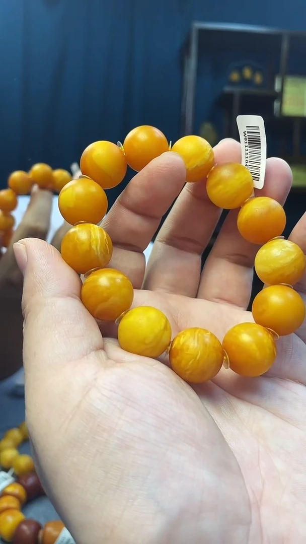 手串琥珀未镶嵌蜜蜡圆珠手串