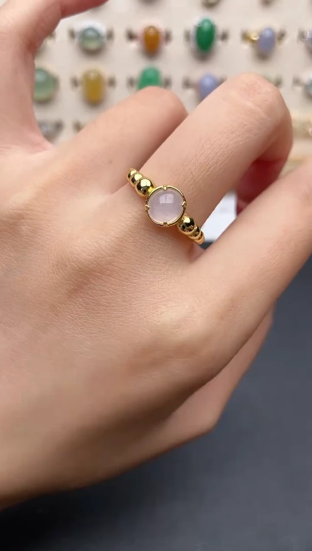 【闪购商品】翡翠戒指银S925镶嵌一物一证一礼盒