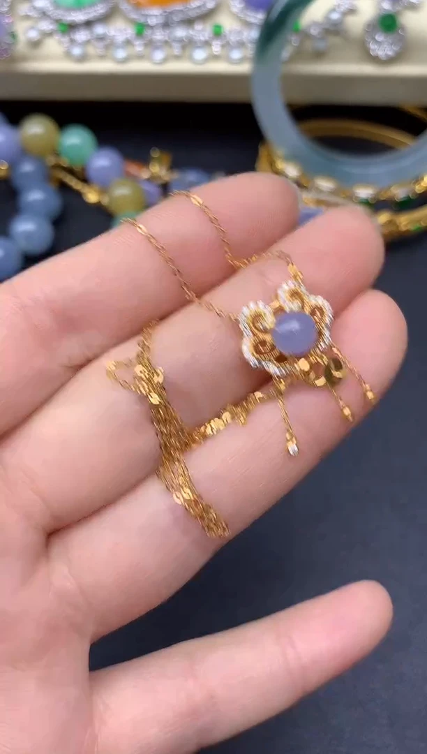 18K金镶嵌手串翡翠237-雪姐翡翠天天见