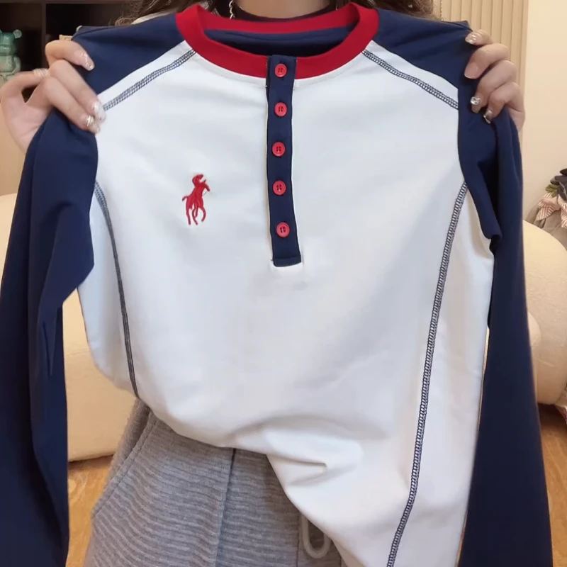 2025新款设计感百搭T恤简约显瘦宽松长袖上衣LK2501340