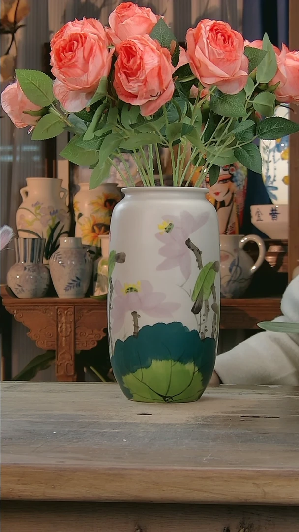 【闪购商品】瓷片景德镇纯手工釉下彩精品花瓶