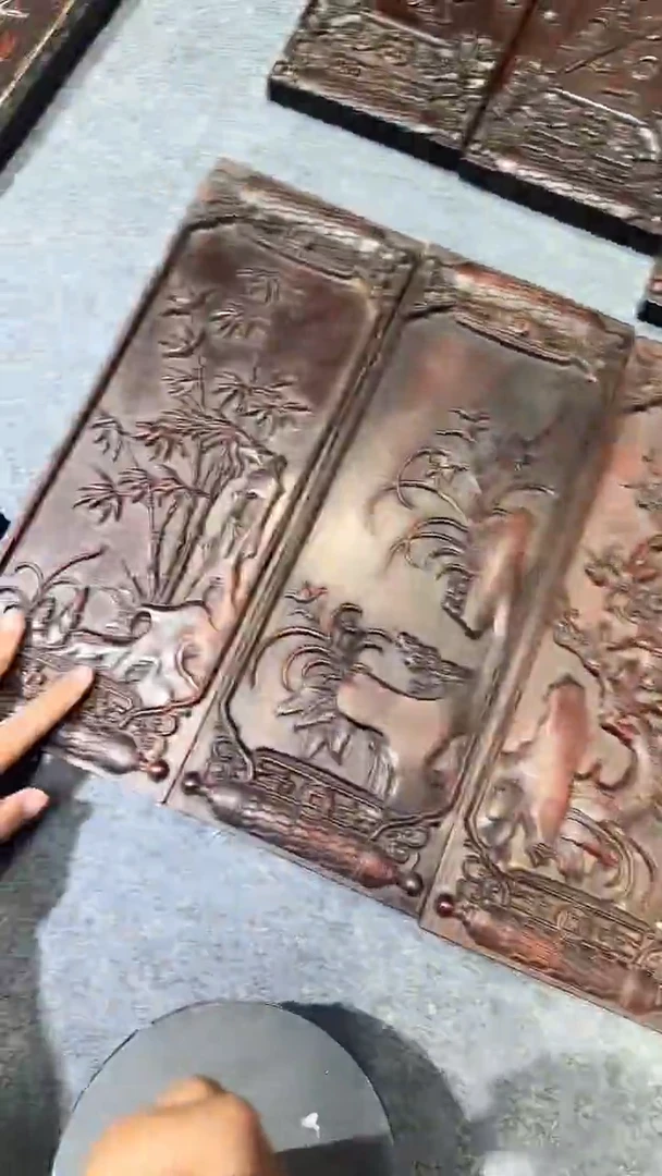 香榧木紫檀拆件雕刻板以直播间实物为准微瑕老物件