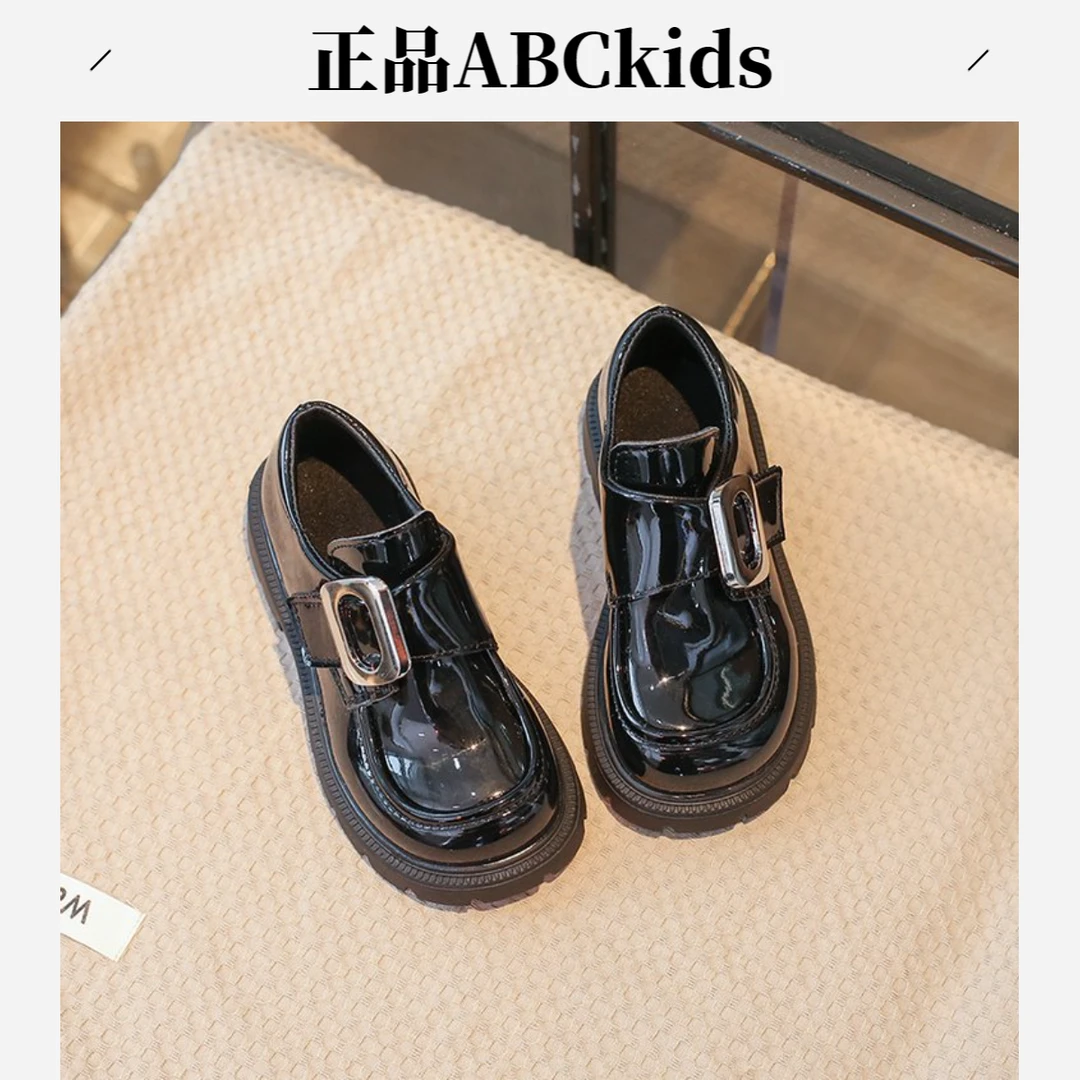 Abckids学院风公主英伦加绒皮鞋公主鞋儿童单鞋女童鞋子小女孩